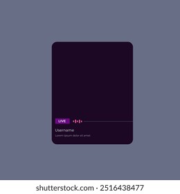 Mobiile phone live stream template. Twitch, tiktok live stream interface