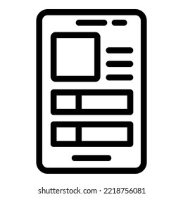 Mobil app icon outline vector. Counter program. Trainer person