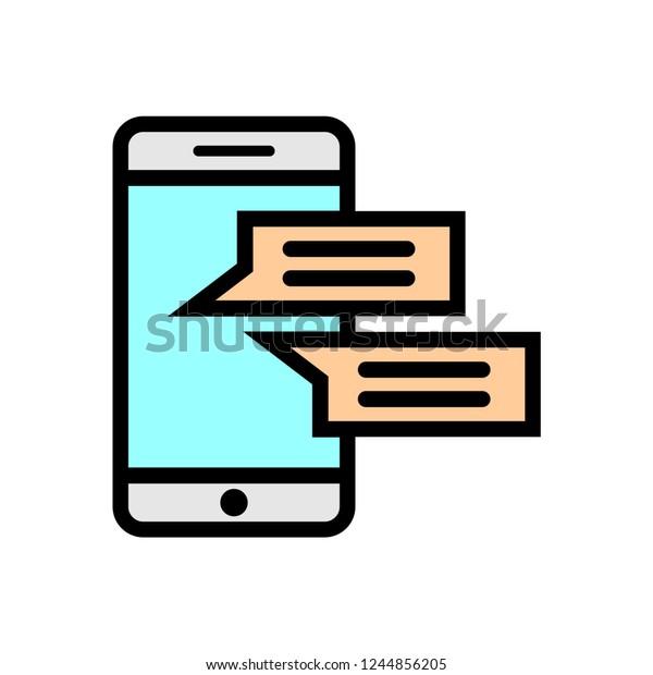 mobil chat message vector icon stock vector royalty free 1244856205 shutterstock