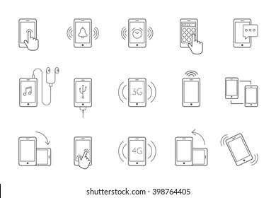 mobil functions icon line