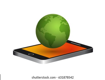 mobil phone on a white background