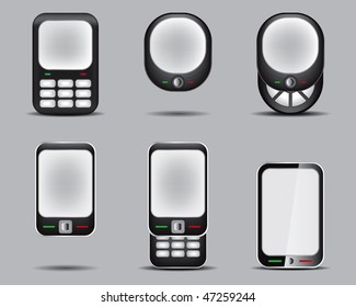 Mobil Phone Set 3 Vector Drawing