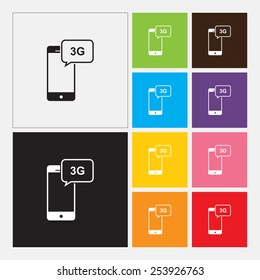 Mobile with 3G sign icon - Vector