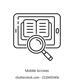 mobile access icon. Outline style icon design isolated on white background