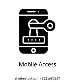 Mobile Access Vector  solid Icon Design illustration. Cyber security  Symbol on White background EPS 10 File
