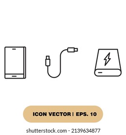 Mobile Accessories icons set . Mobile Accessories pack symbol vector elements for infographic web