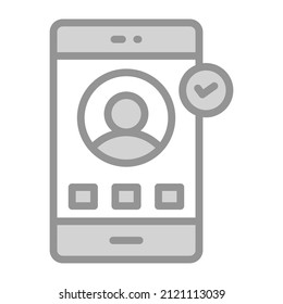 mobile account Icon. User interface Vector Illustration, As a Simple Vector Sign and Trendy Symbol in Line Art Style, for Design and Websites, or Mobile Apps