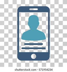 Mobile Account icon. Vector illustration style is flat iconic bicolor symbol, cyan and blue colors, transparent background. Designed for web and software interfaces.