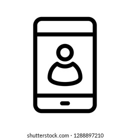mobile account line icon