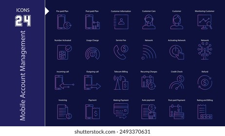 Symbolpaket für die Verwaltung mobiler Account