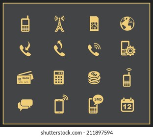 Mobile account management icons. Vector illustration
