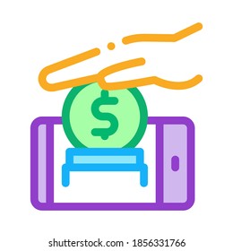 mobile account replenishment icon vector. mobile account replenishment sign. color symbol illustration