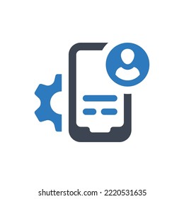 Mobile account setting icon (Vector illustration)