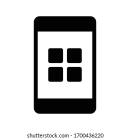 icono plano de glifo vectorial de cuenta móvil 