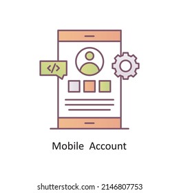 Mobile Account vector Outline Icon Design illustration. Mobile Marketing Symbol on White background EPS 10
