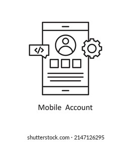 Mobile Account vector Outline Icon Design illustration. Mobile Marketing Symbol on White background EPS 10
