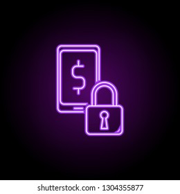 mobile accounting outline icon. Elements of Banking & Finance in neon style icons. Simple icon for websites, web design, mobile app, info graphics