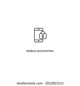 MOBILE ACCOUNTING Thin Line Icon Vector Eps 10, 48x48 Icon 