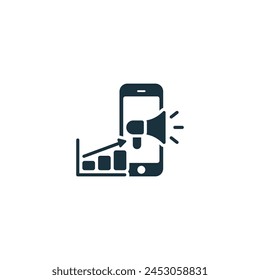Mobile Ad Optimization icon. Monochrome simple Mobile Marketing And Advertising icon for templates, web design and infographics