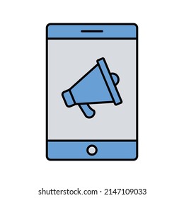 mobile ad Vector icon which is suitable for commercial work and easily modify or edit it

