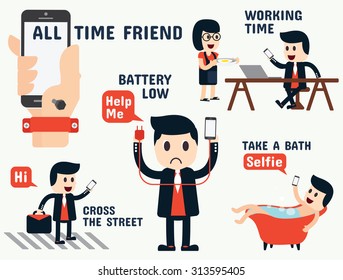mobile addiction infographics