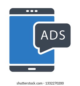 mobile ads bubble glyph double color