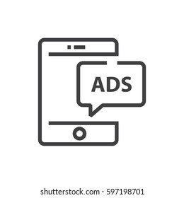 Mobile Advertisement Line icon