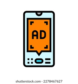 vector de icono de color de publicidad móvil. signo de publicidad móvil. ilustración de símbolo aislado
