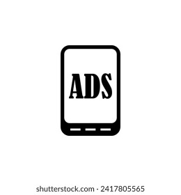 Mobile Advertising flat vector icon. Simple solid symbol isolated on white background