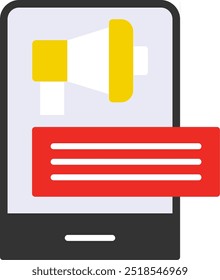 Mobile Advertising Flat Vector Icon Design