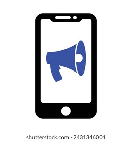 Mobile Advertising Icon, Vector Graphics Illustrations 