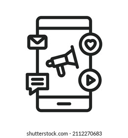 Mobile Advertising icon vector image. Can also be used for Physical Fitness. Suitable for mobile apps, web apps and print media.