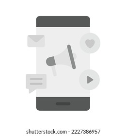 Mobile Advertising icon vector image. Can also be used for Digital Marketing. Suitable for mobile apps, web apps and print media.