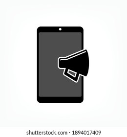 Mobile Advertising Icon - Vector, Sign For Design, Presentation, Website Or Apps Elements.