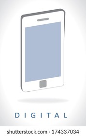 mobile advertising over gray background vector illustration