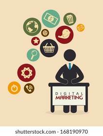 mobile advertising over pink background vector illustration