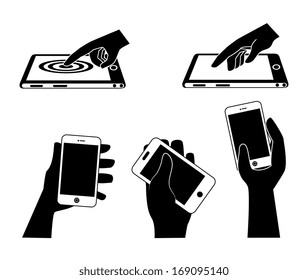 mobile advertising over white background vector illustration