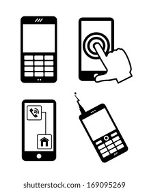 mobile advertising over white background vector illustration