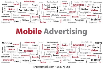 Mobile Advertising. Presentation slide. Vector template