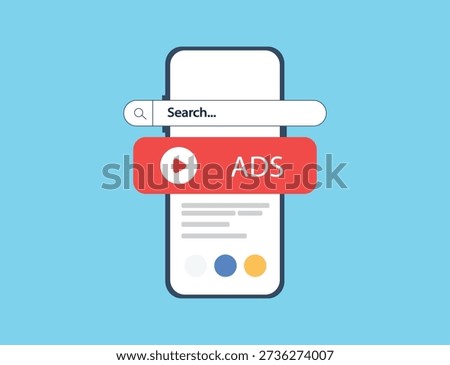 Mobile Advertising and Search Ads Concept with Smartphone and Online Marketing Banner