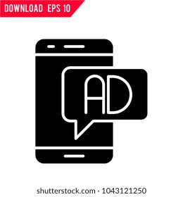 Mobile advertising vector icon