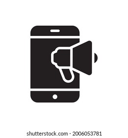 Mobile Advertising vector solid icon. Marketing and advertising symbol EPS 10 file