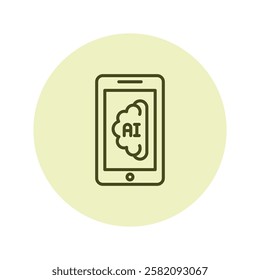 Mobile Ai Brain pentaglow , vector, pixel perfect, illustrator file 