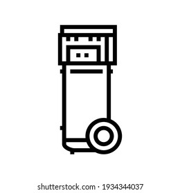 Mobile Air Compressor Line Icon Vector. Mobile Air Compressor Sign. Isolated Contour Symbol Black Illustration