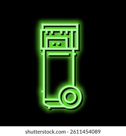 mobile air compressor neon light sign vector. mobile air compressor illustration