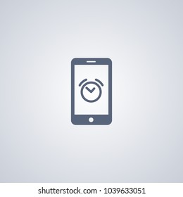 Mobile alarm clock icon, vector best flat icon on white background , EPS 10