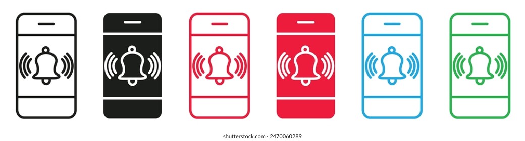 Mobile alarm icon depicting phone notifications and alerts, perfect for security apps, reminder services, and emergency alerts