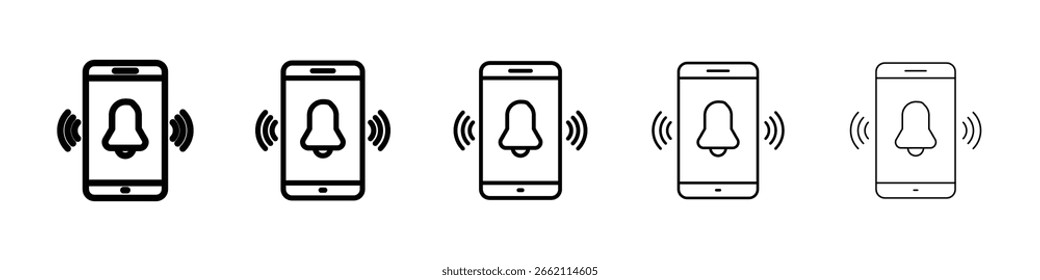 Icono de alarma móvil lleno de concepto de señal plana para el Diseño web.