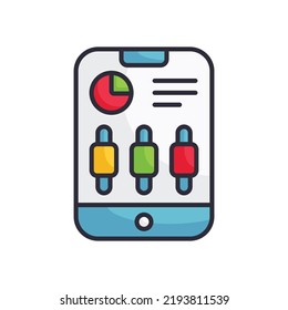 Mobile Analysis vector Filled Outline Icon Design illustration on White background. EPS 10 File 