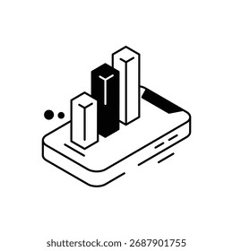 Mobile Analysis vector icon stock illustration